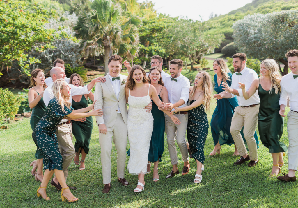 Wedding party photo on Kauai.