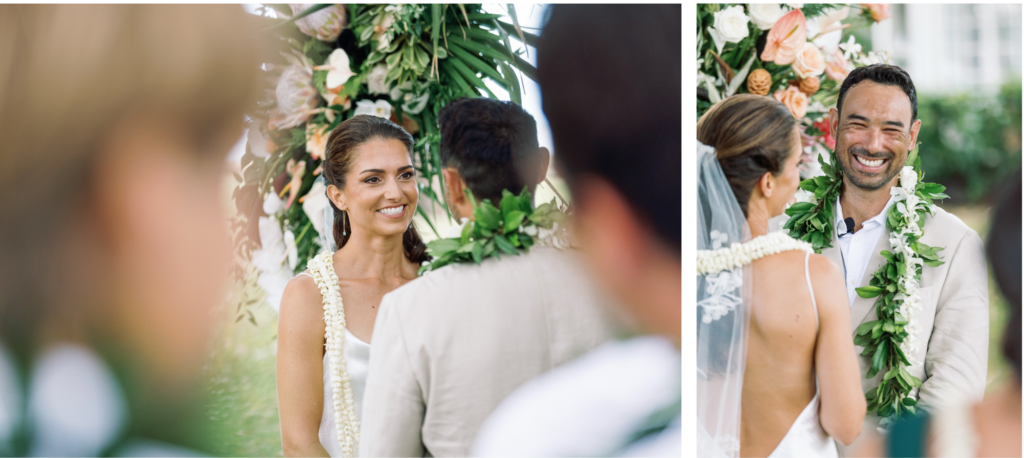 Waimea plantation cottages bride smiling