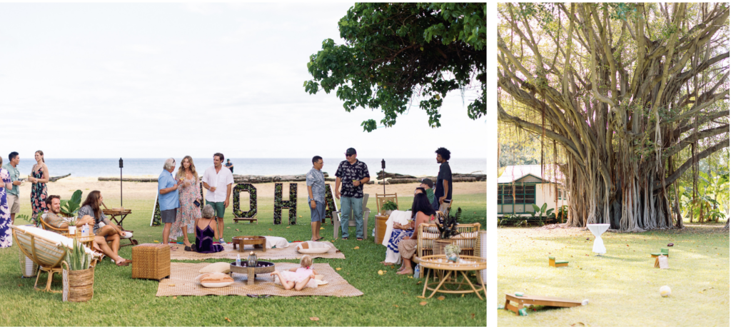 Kauai wedding lounge 
seating