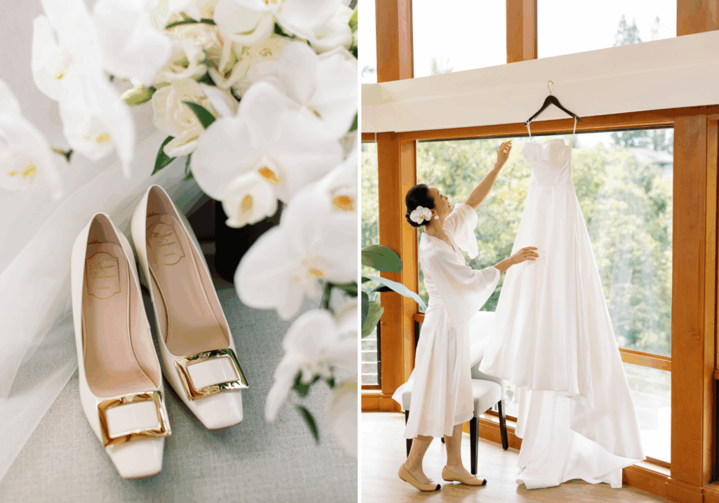 Bride getting ready for her wedding at Makai Course.