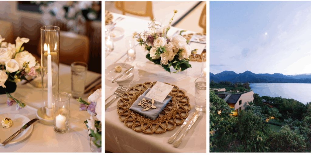 Dinner reception at the 1 Hotel Hanalei Bay.